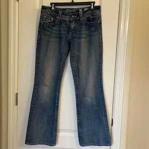 Miss Me Boot Cut Jeans Rhinestone Cross Pocket JP5400B2V size 29